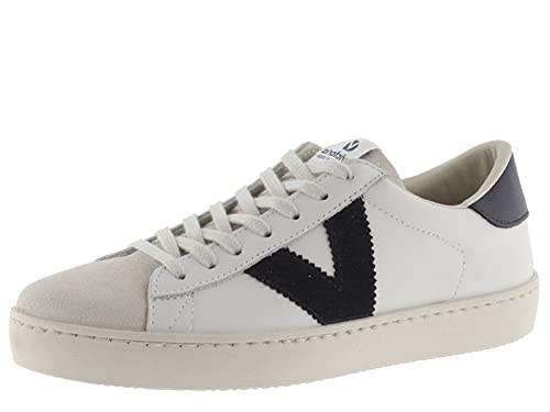 victoria Unisex – Erwachsene Low-top 1126142-WOMEN Low-TOP Berlin Leder & Spitze AUS Spaltleder & Kontrast Marino 37 von victoria