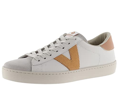 victoria Unisex – Erwachsene Low-top 1126142-WOMEN Low-TOP Berlin Leder & Spitze AUS Spaltleder & Kontrast Melocoton 38 von victoria