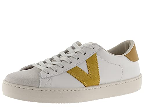 victoria Unisex – Erwachsene Low-top 1126142-WOMEN Low-TOP Berlin Leder & Spitze AUS Spaltleder & Kontrast Mostaza 37 von victoria