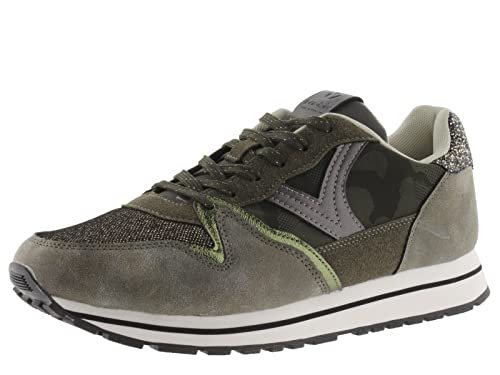 victoria Damen Low-top 1141136-WOMEN Low-TOP COMETA Camouflage-Muster & Ferse AUF Glitter KAKI 38 von victoria