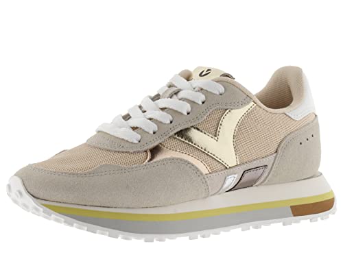 victoria Damen Low-top 1154101-WOMEN Low-TOP NOVA Gitter & METALLISIERTE STÜCKE BEIGE 37 von victoria