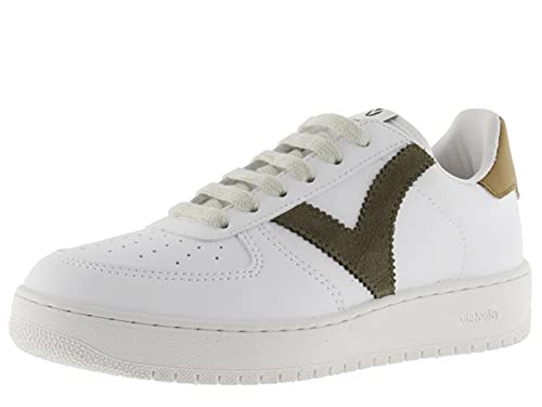 victoria Unisex – Erwachsene Low-top 1258201-WOMEN Low-TOP Madrid Lederoptik & Kontrast KAKI 41 von victoria