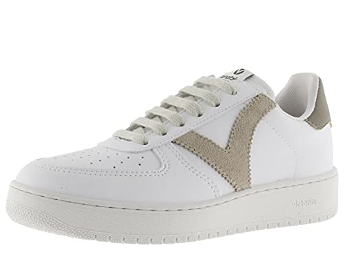 victoria Unisex – Erwachsene Low-top 1258201-WOMEN Low-TOP Madrid Lederoptik & Kontrast Taupe 41 von victoria