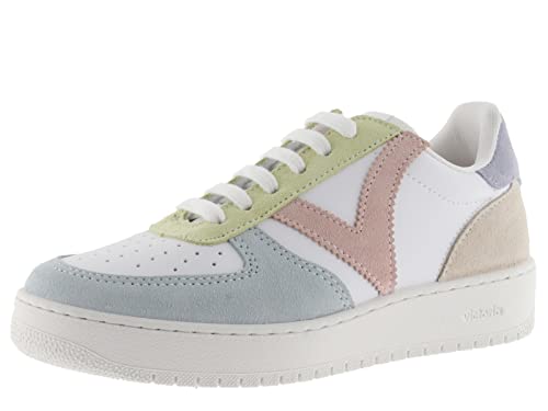 victoria Low-Top Madrid Leder-Effekt & Mehrfarbige Spaltlederteile 1258214 für Damen Celeste 41 von victoria