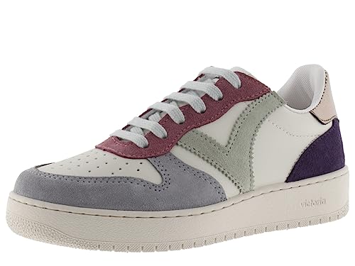 victoria Damen Low-top 1258240-WOMEN Low-TOP Madrid Lederoptik & MEHRFARBIGE SPALTLEDERSTÜCKE Lavanda 38 von victoria