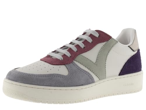 victoria Low-Top Madrid Leder-Effekt & Mehrfarbige Spaltlederteile & Metallic-Ferse 1258240 für Damen Lavanda 38 von victoria