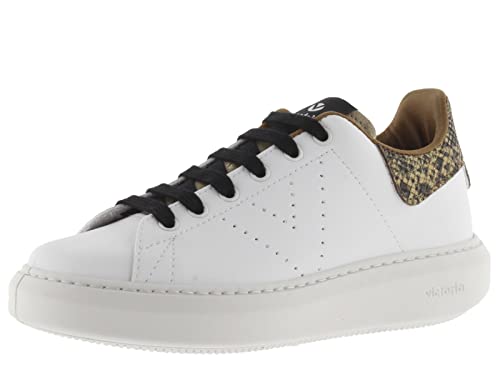 victoria Damen Low-top 1263104-WOMEN Low-TOP Milan Lederoptik & Ferse AUS Schlangenmuster & PERFORIERTES Logo Bronce 41 von victoria