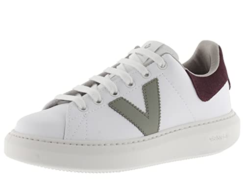 victoria Damen Low-top 1263105-WOMEN Low-TOP Milan Lederoptik & Kontrast KAKI 36 von victoria