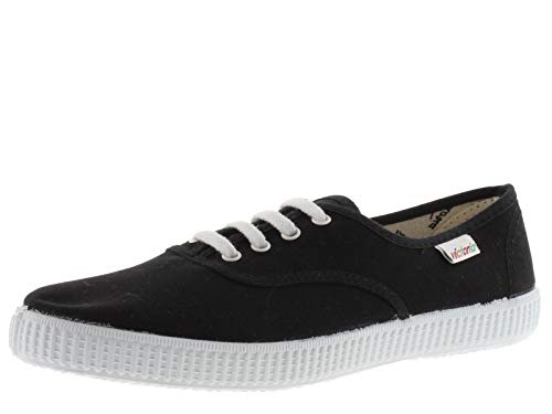 victoria Damen Niedrig 106613-WOMEN 1915 Canvas Plimsoll LACE-UP Negro 33 von victoria