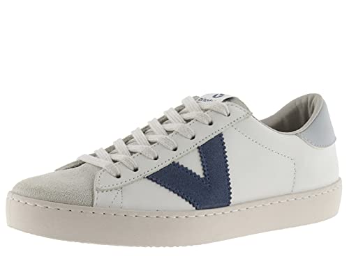 victoria Unisex – Erwachsene Low-top 1126142-WOMEN Low-TOP Berlin Leder & Spitze AUS Spaltleder & Kontrast Azul 40 von victoria