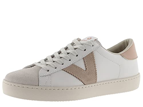 victoria Unisex – Erwachsene Low-top 1126142-WOMEN Low-TOP Berlin Leder & Spitze AUS Spaltleder & Kontrast CUARZO 41 von victoria