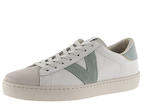 victoria Unisex – Erwachsene Low-top 1126142-WOMEN Low-TOP Berlin Leder & Spitze AUS Spaltleder & Kontrast Jade 38 von victoria