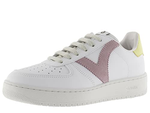 victoria Unisex – Erwachsene Low-top 1258201-WOMEN Low-TOP Madrid Lederoptik & Kontrast ROSA 37 von victoria