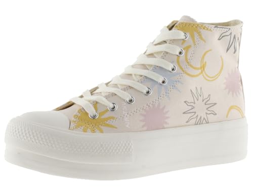 victoria High-Top Tribu Canvas Sohlen & Retro-Logo & Doppelter Plattform 1061132 für Damen Nude 38 von victoria