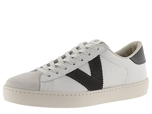 victoria Unisex – Erwachsene Low-top 1126142-MEN Low-TOP Berlin Leder & Spitze AUS Spaltleder & Kontrast Antracita 44 von victoria