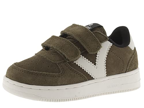 victoria Jungen Low-top 1124115-KIDS Low-TOP Tiempo Spaltleder & Klettverschluss KAKI 21 von victoria