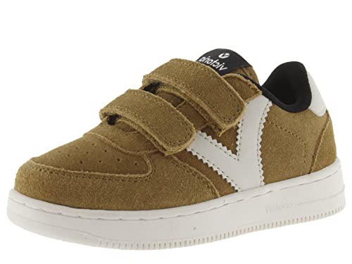 victoria Jungen Low-top 1124115-KIDS Low-TOP Tiempo Spaltleder & Klettverschluss Whisky 29 von victoria