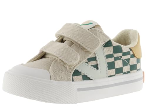 victoria Unisex – Kinder Low-top 1065191-KIDS Low-TOP TRIBU Canvas SCHACHBRETTMUSTER & Klettverschluss Verde 32 von victoria