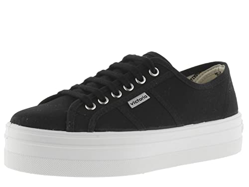 victoria Low-Top Barcelona Canvas & Plattform 109200 für Damen Negro 39 von victoria