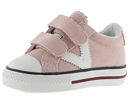 victoria Unisex Low-Top Tribu Canvas & Kontrast-Logo & Klettverschlüsse 1065163 für Kinder Skin 27 von victoria