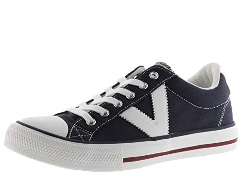 victoria Unisex Low-Top Tribu Canvas & Kontrast-Logo & Gummi-Zehe 1065164 für Erwachsene Marino 39 von victoria