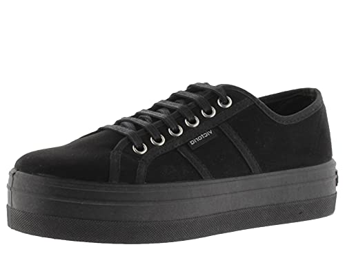 victoria Low-Top Barcelona Recyceltes Wildleder & Plattform & Passende Schnürsenkel 109205 für Damen Negro 39 von victoria