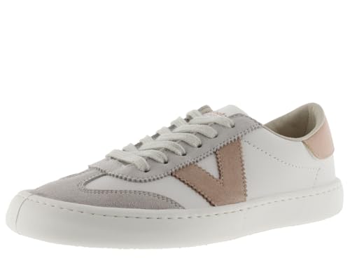 victoria Low-Top Unisex Olmo Leder-Effekt Barefoot & Farbige & Spaltleder Teile Im Kontrast 1186100 für Erwachsene CUARZO 42 von victoria