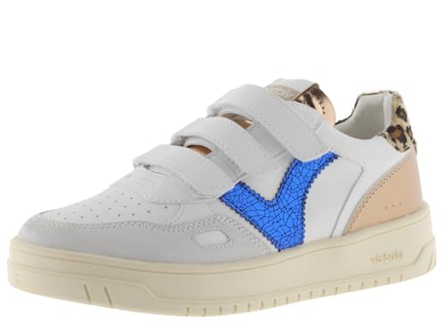 victoria Low-Top Seúl Leder-Effekt & Metallic-Teile & Animal Print Ferse & Klettverschlüsse 1257134 für Damen Azul 40 von victoria