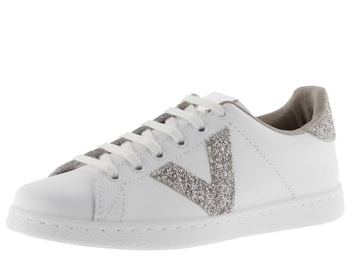 victoria Low-Top Tennis Leder & Glitter Logo & Ferse 1125188 für Damen Nude 38 von victoria