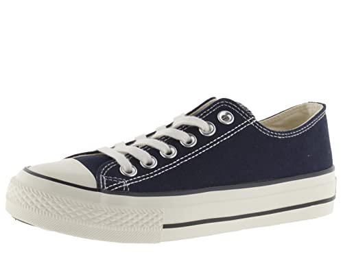 victoria Low-Top Tribu Canvas & Retro-Logo & Glänzender Sohle 1057100 für Damen Marino 39 von victoria