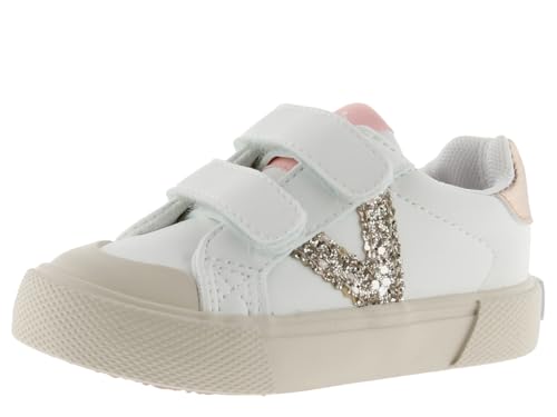 victoria Low-Top Tribu Leder-Effekt & Glitter-Logo & Klettverschlüsse 1065190 für Mädchen ROSA 24 von victoria