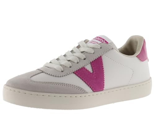 victoria Low-Top Unisex Berlin Ciclista Leder-Effekt & Farbige & Spaltleder Teile Im Kontrast 1126184 für Erwachsene Fucsia 36 von victoria