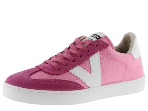 victoria Low-Top Unisex Berlin Ciclista Nylon & Kontrast-Teile & Passende Spaltleder 1126193 für Erwachsene Fucsia 43 von victoria
