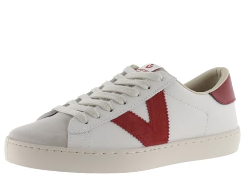 victoria Low-Top Unisex Berlin Leder & Kontrast-Teile & Spaltleder-Zehe 1126142 für Erwachsene Carmin 38 von victoria