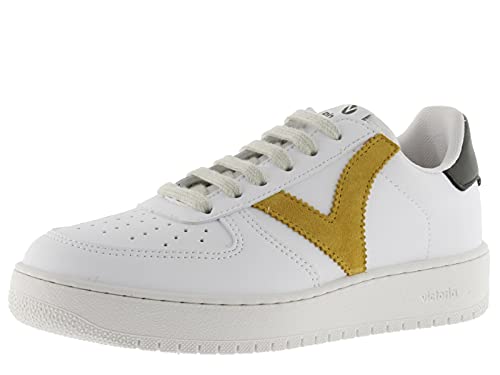 victoria Low-Top Unisex Madrid Leder-Effekt & Kontrast-Farbigeteile 1258201 für Erwachsene Mostaza 36 von victoria