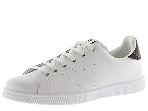 victoria Mädchen Low-top 1125104-KIDS Low-TOP Tenis Leder & Ferse AUS Glitter & PERFORIERTES Logo Blanco 30 von victoria