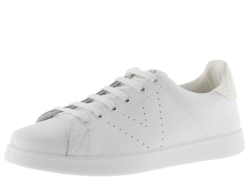 victoria Mädchen Low-top 1125104-KIDS Low-TOP Tenis Leder & Ferse AUS Glitter & PERFORIERTES Logo Blanco 30 von victoria