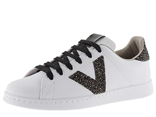 victoria Mädchen Low-top 1125244-KIDS Low-TOP Tenis Lederoptik & Glitter Negro 28 von victoria