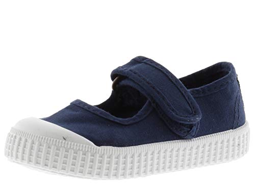 victoria Mary Janes Unisex 1915 Canvas Drec & Klettverschluss & Zehenverstärkung 136605 für Kinder Marino 32 von victoria