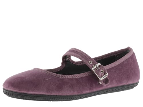 victoria Mary Janes Oda Samt & Passende Paspel & Schnalle 104913 für Damen Malva 38 von victoria