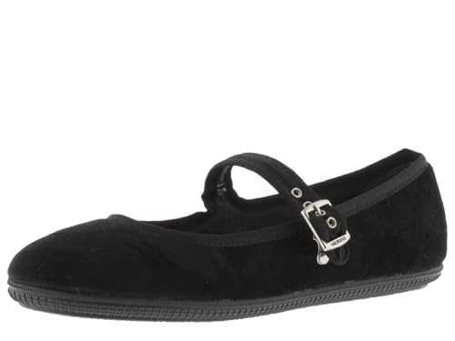 victoria Mary Janes Oda Samt & Passende Paspel & Schnalle 104913 für Damen Negro 41 von victoria
