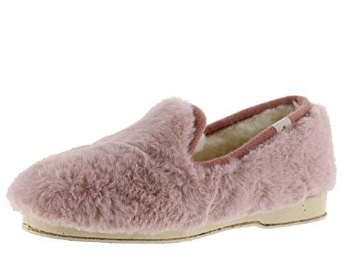 victoria Pantoffeln Wamba Confortable Weiches Fell & Schaffell-Interieur & Passende Paspel 2020105 für Damen Nude 38 von victoria