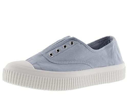 victoria Plimsoll 1915 RE-Edition GEFÄRBTES Canvas DREC & Gummiband NUBE 39 von victoria