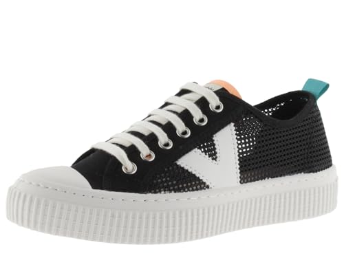 victoria Plimsoll 1915 Re-Edition Mesh & Kontrast-Logo & Zehenverstärkung 1176102 für Damen Negro 38 von victoria