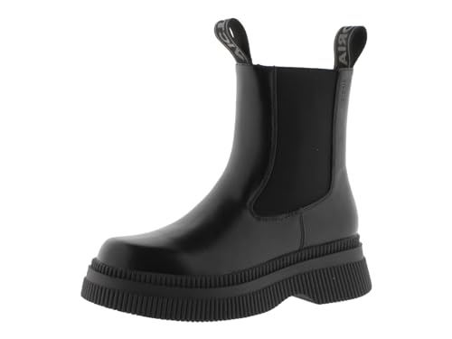 victoria Stiefeletten Dublin Leder-Effekt Schwarz Monochrom & Dicke Sohle & Doppelter Zuglasche 1301104 für Damen Negro 41 von victoria