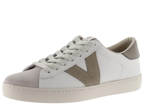 victoria Low-Top Unisex Berlin Leder & Kontrast-Teile & Spaltleder-Zehe 1126142 für Erwachsene BEIGE 42 von victoria