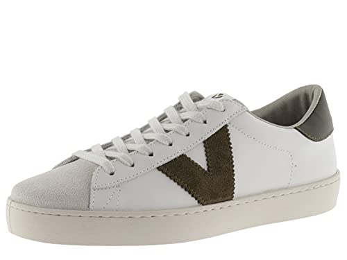 victoria Unisex – Erwachsene Low-top 1126142-WOMEN Low-TOP Berlin Leder & Spitze AUS Spaltleder & Kontrast KAKI 39 von victoria