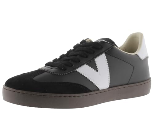 victoria Low-Top Unisex Berlin Ciclista Leder-Effekt & Kontrast-Teile & Spaltleder-Zehe 1126186 für Erwachsene Negro 37 von victoria
