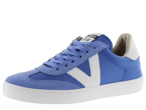 victoria Low-Top Unisex Berlin Ciclista Nylon & Kontrast-Teile & Passende Spaltleder 1126193 für Erwachsene Azul 45 von victoria