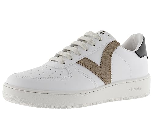 victoria Unisex – Erwachsene Low-top 1258201-WOMEN Low-TOP Madrid Lederoptik & Kontrast Stone 36 von victoria